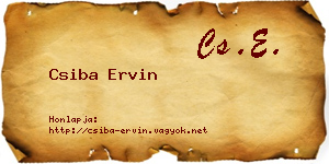Csiba Ervin névjegykártya