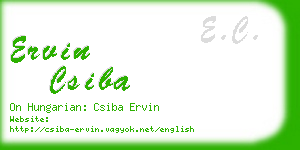ervin csiba business card